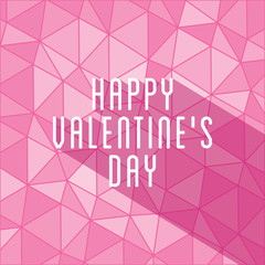 happy valentine's day greeting design with triangular pattern design vector