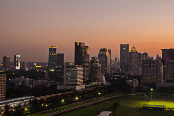Bangkok in the twilight.