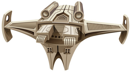 Modern spaceship with wings © GraphicsRF