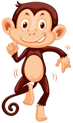 Cute monkey dancing alone