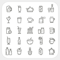 Drink and Beverage icons set