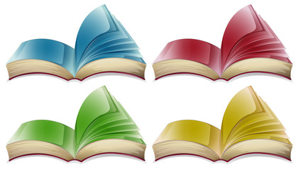 Books in four different colors