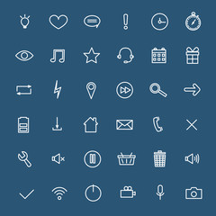 Universal linear Icons For Web and Mobile,communications. Vector illustration.