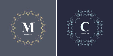 Elegant monogram design template.