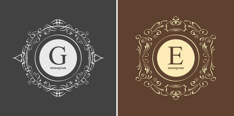 Elegant monogram design template.