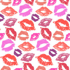 Lipstick kiss seamless background