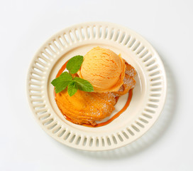 Spritz cookie with ice cream
