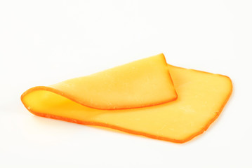 Slice of smoked cheese