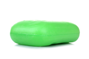 natural green soap on a white isolated background