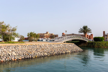 Footbridge through a channel in El Gouna