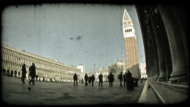 Clock Tower. Vintage stylized video clip.
