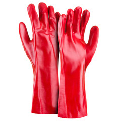 Red gloves - obrazy, fototapety, plakaty
