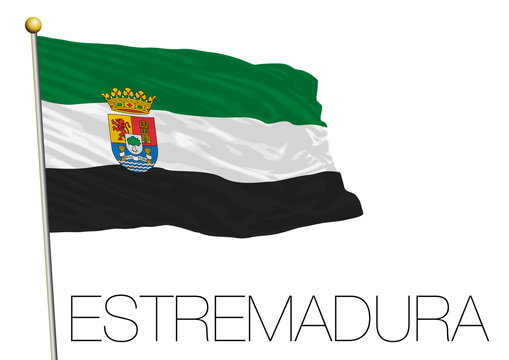 Estremadura regional flag, autonomous community of Spain