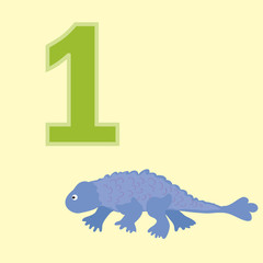 Number one. One dinosaur (ankylosaur).