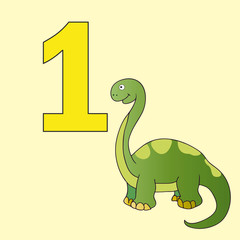Number one. One dinosaur (Brachiosaurus).