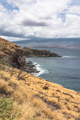 Fototapeta na wymiar Maui coast in a cloudy day, Hawaii