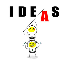 Team work for idea / Two businessman work together and try to get ideas.