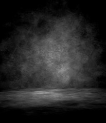 abstract black background, old black vignette border frame on wh