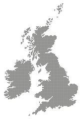 Fototapeta na wymiar Karte von Großbritannien & Irland - gepunktet (Schwarz)