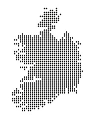 Karte von Irland - gepunktet (Schwarz)