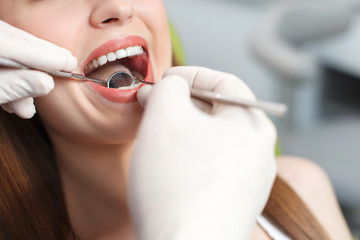 Professional dental doctor is treating female health