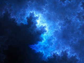 Obraz premium Blue glowing spherical fractal