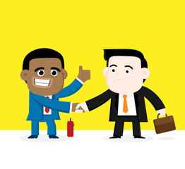 Make a good deal. / Two businessman make a good business deal.