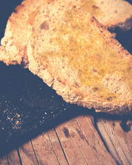 Some sliced bread during the preparation of the typical italian's starter: 
