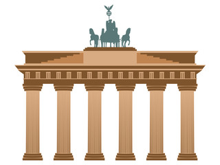 Brandenburg Gate in Berlin. Isolated on white background. © andyvi