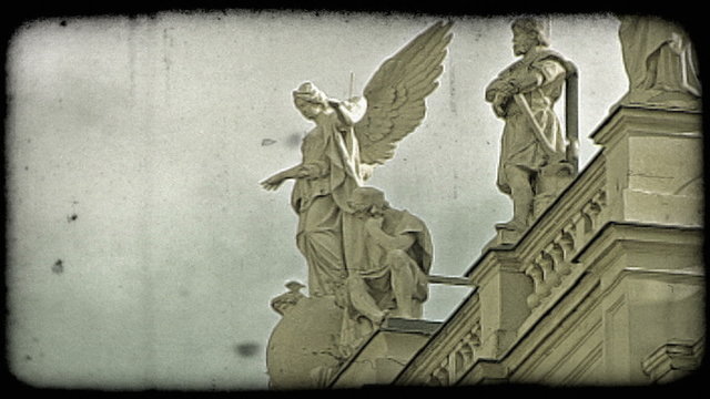 Vienna Statue 19. Vintage stylized video clip.