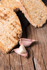 Some sliced bread during the preparation of the typical italian's starter: 