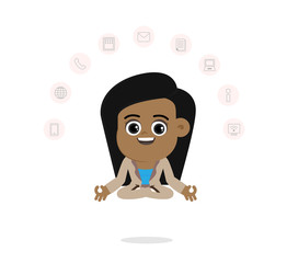 Working in high efficient. / A business woman work high efficient.