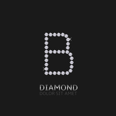 Letter B with gemstones