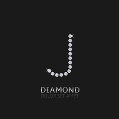 Letter J with gemstones