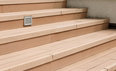 Terrace stairs of brown color