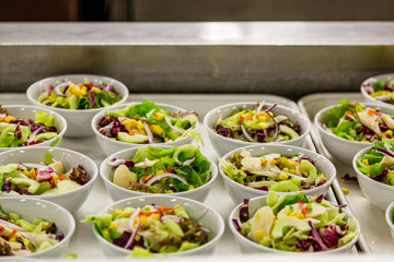 Prepared Salads in Commercial Kitchen