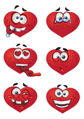 Fototapeta premium Set of batch a Heart Valentine`s day smiles
