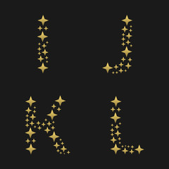 Golden sparkles alphabet