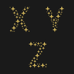 Golden sparkles alphabet