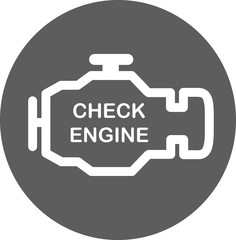 Engine. Single flat icon on the circle