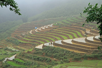 view of village CatCat with rice terraces
