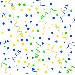 Flat Party streamers seamless pattern. Vector