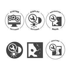 Set of icons web mobile settings apps
