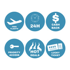 Flying icons set. Vector