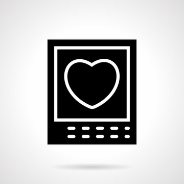 Heart card black silhouette vector icon