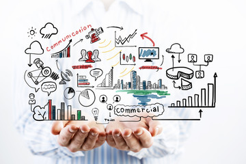 Presenting his business plan