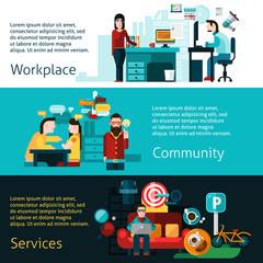 Coworking Banners Set 