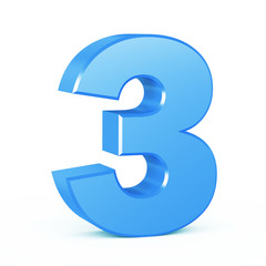 three-dimensional number in blue