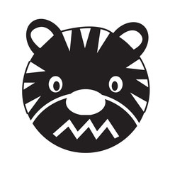 Tiger Face emotion Icon Illustration sign design