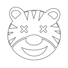 Tiger Face emotion Icon Illustration sign design